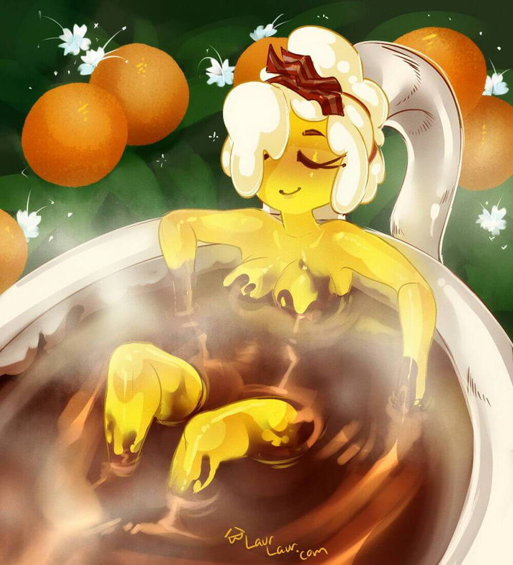 Breakfast Princess a ses gros seins moelleux couvert de chocolat - Adventure Time Hentai