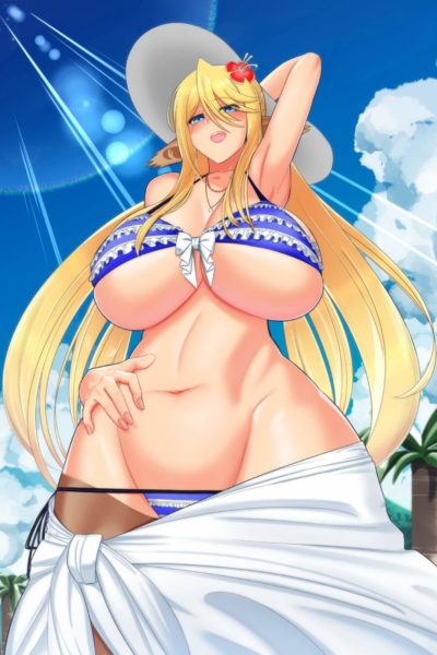 Centorea Shianus (Cerea) en bikini sexy qui cache à peine ses énormes nichons