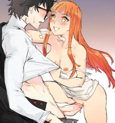 Futaba Sakura niquée par une grosse bite qui fait mouiller sa chatte lisse