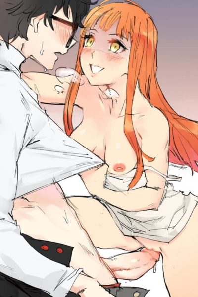 Futaba Sakura niquée par une grosse bite qui fait mouiller sa chatte lisse