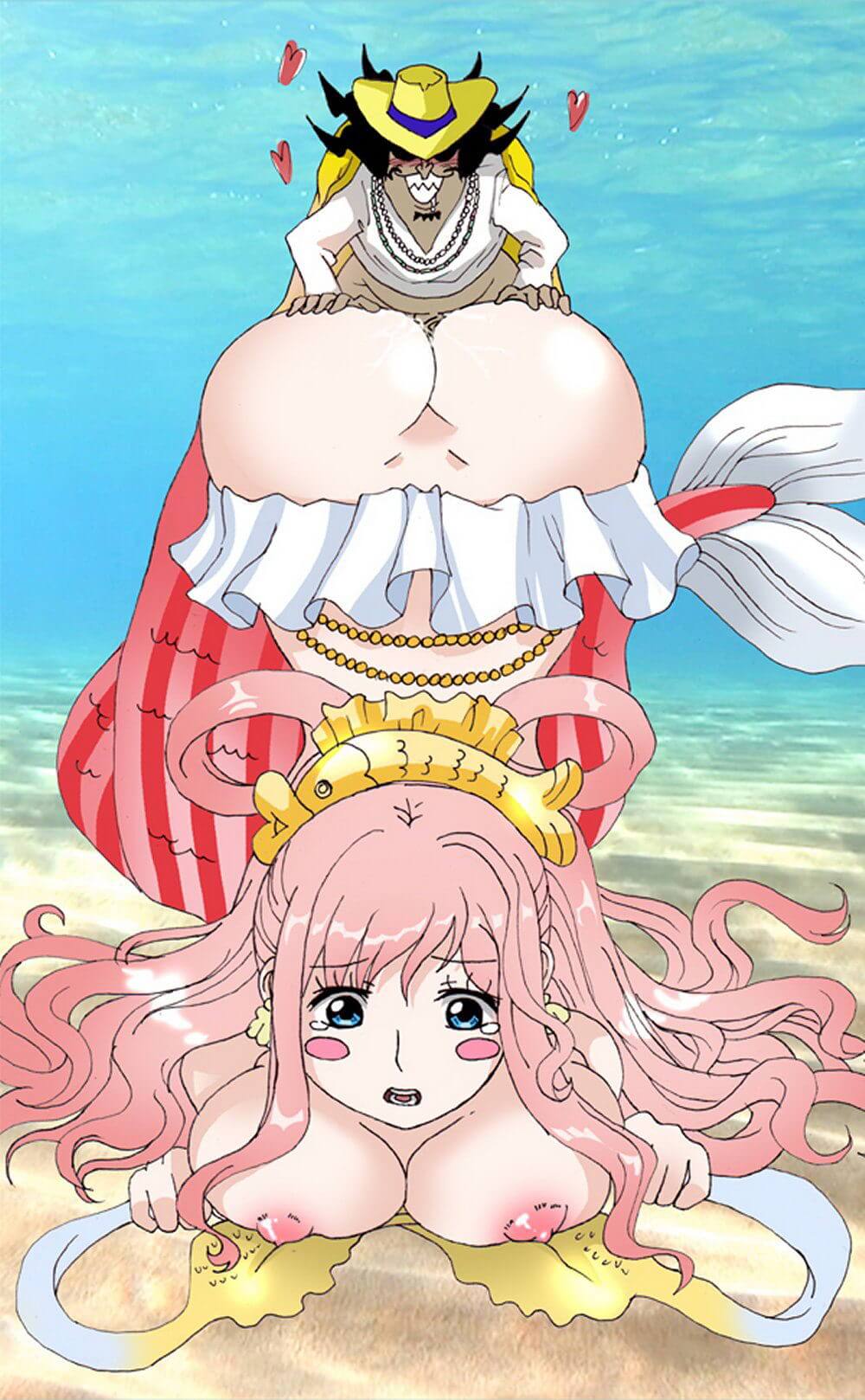 Shirahoshi baisée en levrette a son gros cul martelé sur la plage - One Piece Hentai