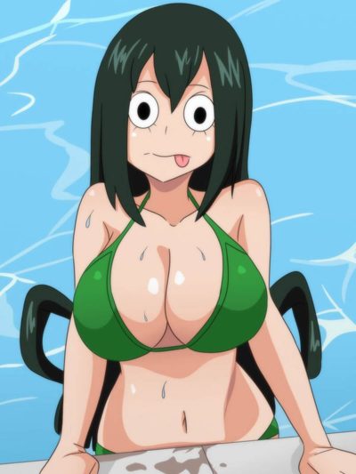 Froppy (Tsuyu Asui) en bikini moulant sa volumineuse poitrine