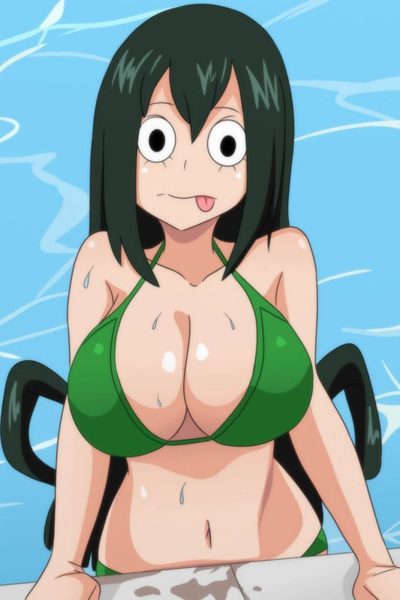 Froppy (Tsuyu Asui) en bikini moulant sa volumineuse poitrine