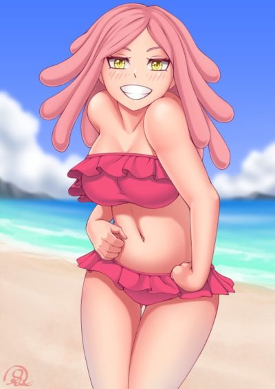 Mei Hatsume en bikini sexy en soutien-gorge et culotte à volants