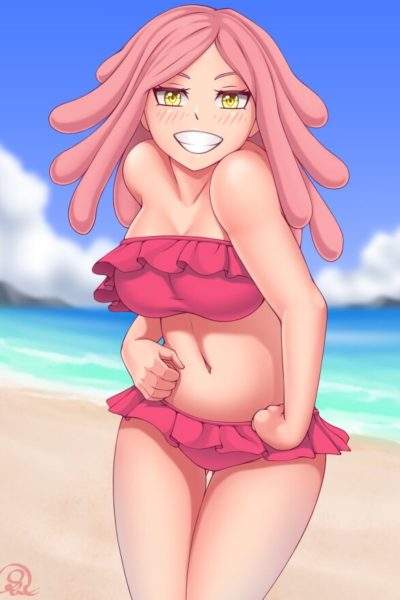 Mei Hatsume en bikini sexy en soutien-gorge et culotte à volants