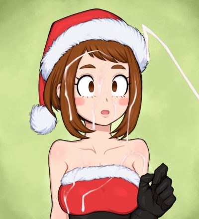 Ochako Uraraka arrosée de foutre par un cumshot faciale