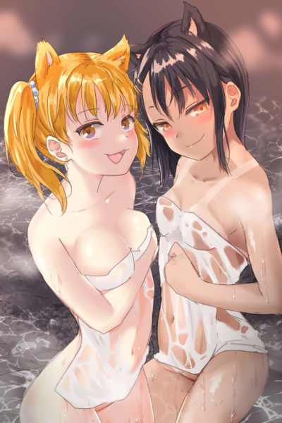 Les waifu Yoshi et Hayase baignent leurs corps de jeunettes