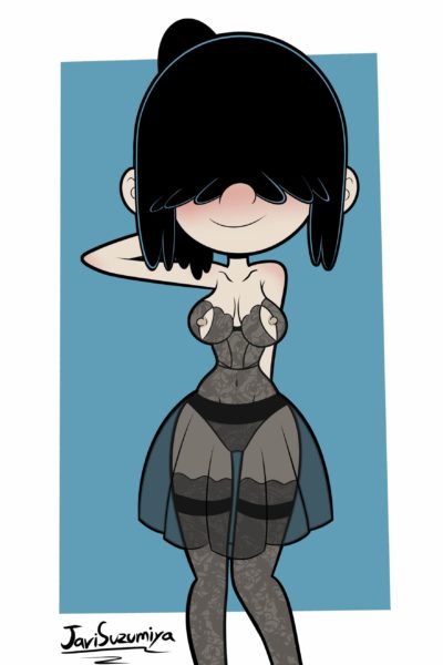 Lucy Loud en lingerie coquine ouverte sur ses nichons