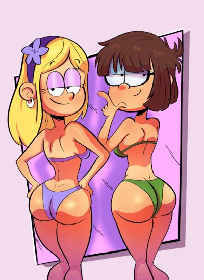 Lily Loud et sa sœurette Lisa en bikini ont des fesses galbées