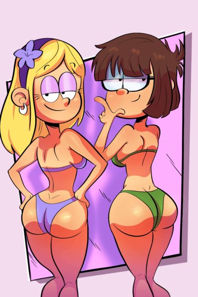 Lily Loud et sa sœurette Lisa en bikini ont des fesses galbées