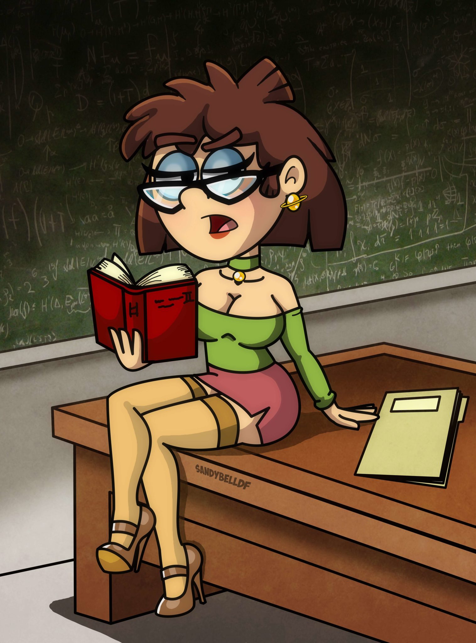 Lisa Loud en prof sexy a un décolleté provocant - Bienvenue Chez Les Loud H...